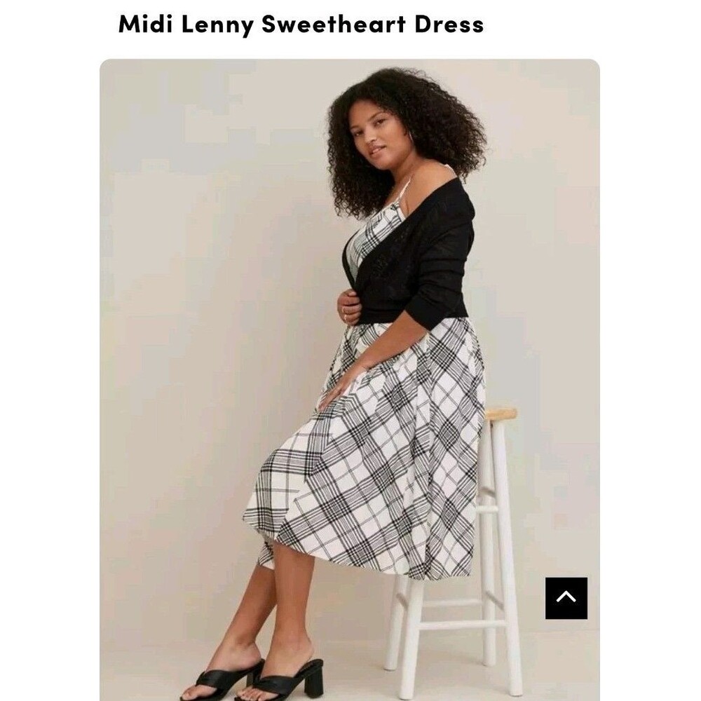 Torrid Midi Lenny Sweetheart Neck Sleeveless Smocked Back Dress Size 6X NWT - Picture 1 of 6